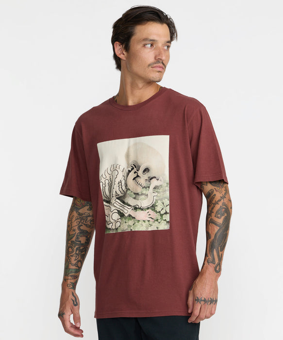 RVCA メンズ SLEEPY SKELETON SS Tシャツ 【2026年秋冬モデル】 RDE / XL