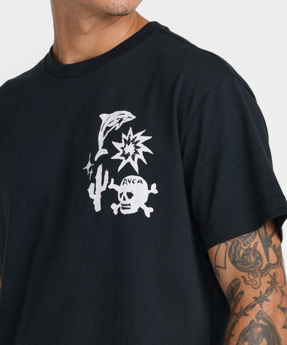 RVCA メンズ HIGH ON LIFE SS Tシャツ 【2026年秋冬モデル】 BLK / XL