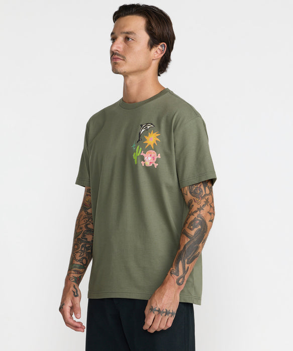 RVCA メンズ HIGH ON LIFE SS Tシャツ 【2026年秋冬モデル】 OLV / XL