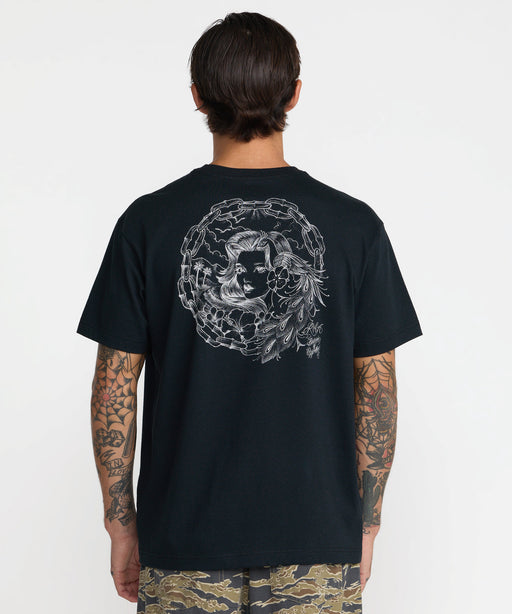 RVCA メンズ PARADISE QUEEN SS Tシャツ 【2026年秋冬モデル】 BLK / XL