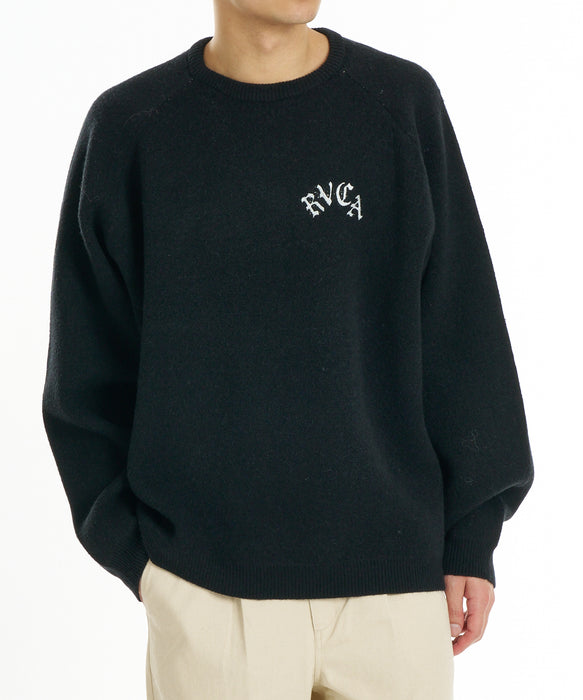 RVCA メンズ BALANACE JQ KNIT セーター 【2026年秋冬モデル】 BLK / XL
