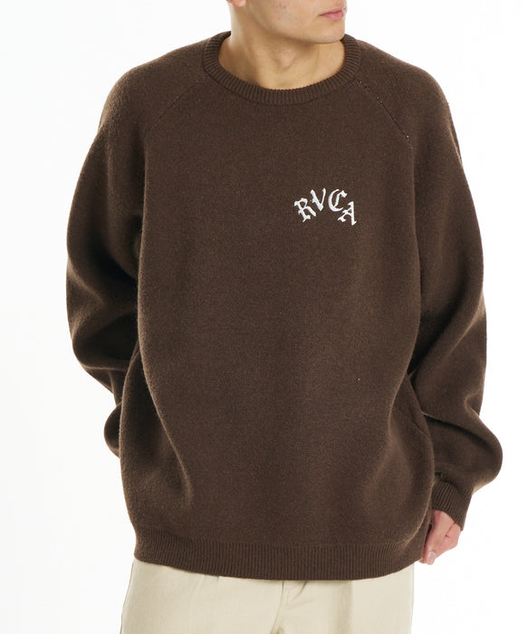 RVCA メンズ BALANACE JQ KNIT セーター 【2026年秋冬モデル】 MOC / XL