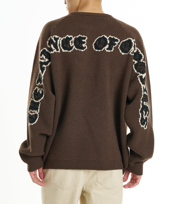 RVCA メンズ BALANACE JQ KNIT セーター 【2026年秋冬モデル】 MOC / XL