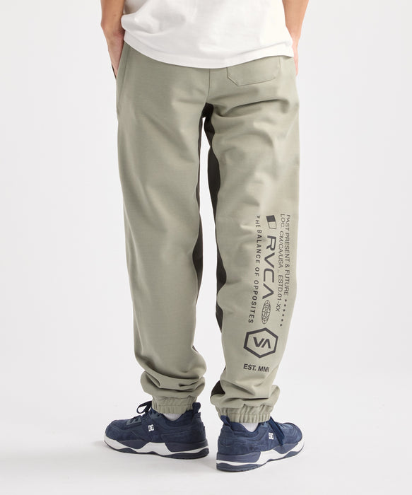 RVCA メンズ TECH FLEECE BALANCE PANTS ストレッチ/UVカット/ドライ セットアップ ロングパンツ 【2026年秋冬モデル】