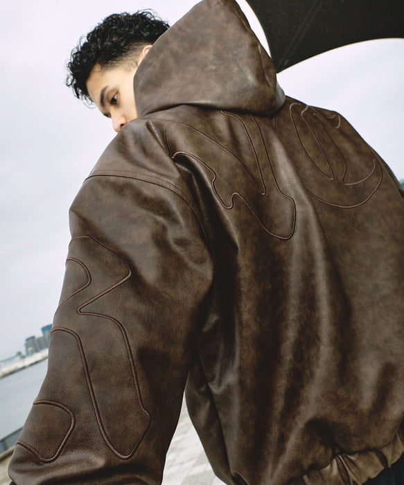 RVCA メンズ BACK SIDE ARCH OE ACTIVE JACKET フェイクレザー ジャケット 【2026年秋冬モデル】