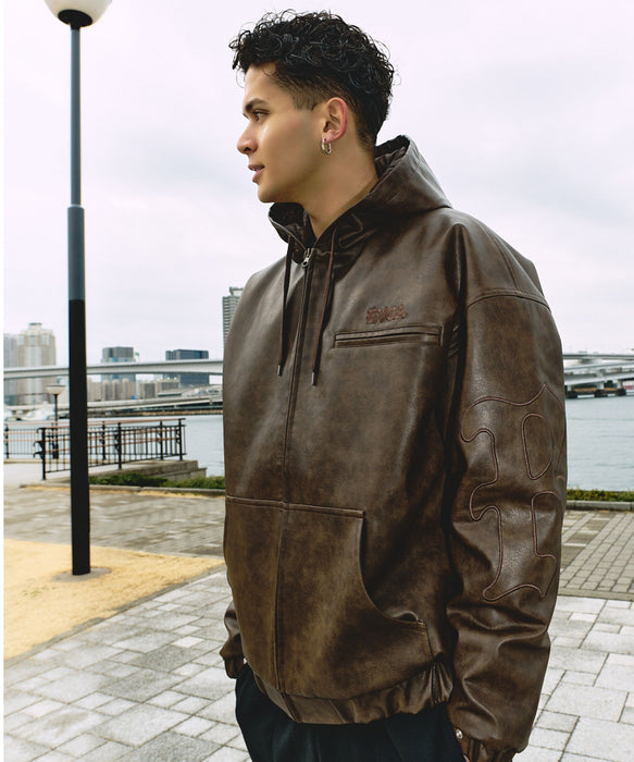 RVCA メンズ BACK SIDE ARCH OE ACTIVE JACKET フェイクレザー ジャケット 【2026年秋冬モデル】