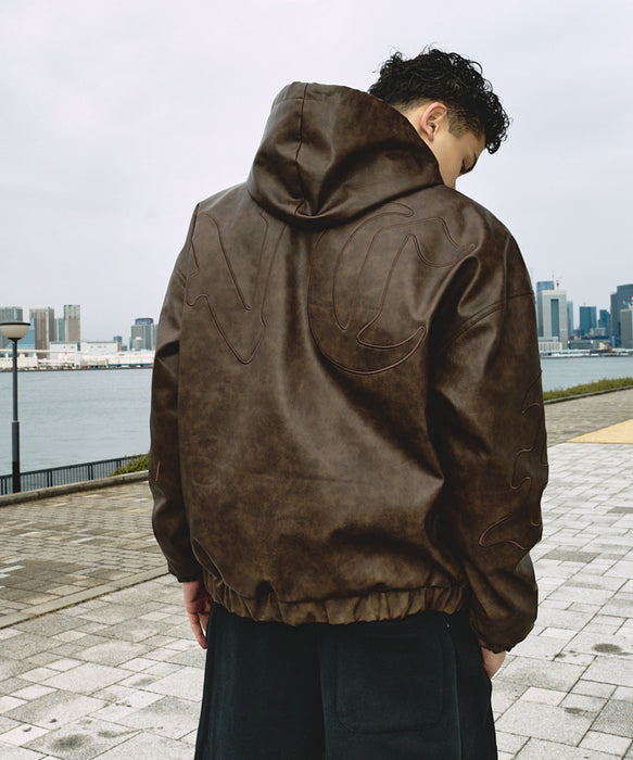 RVCA メンズ BACK SIDE ARCH OE ACTIVE JACKET フェイクレザー ジャケット 【2026年秋冬モデル】