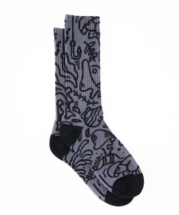 RVCA メンズ SAKANA-SAN SOX ソックス 【2026年秋冬モデル】 BLK / F