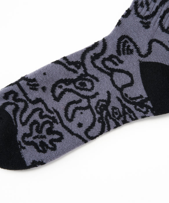 RVCA メンズ SAKANA-SAN SOX ソックス 【2026年秋冬モデル】 BLK / F