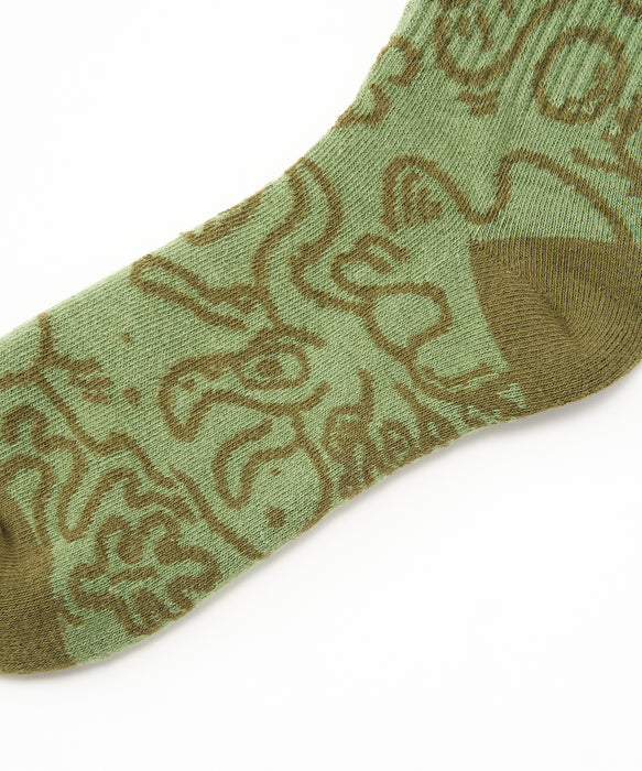 RVCA メンズ SAKANA-SAN SOX ソックス 【2026年秋冬モデル】 GRN / F