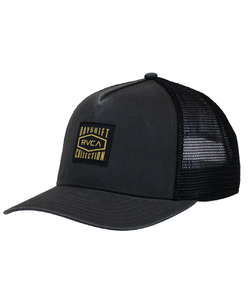 RVCA メンズ DAYSHIFT WAXED CANVAS TRUCKER キャップ 【2026年秋冬モデル】 BLK / F