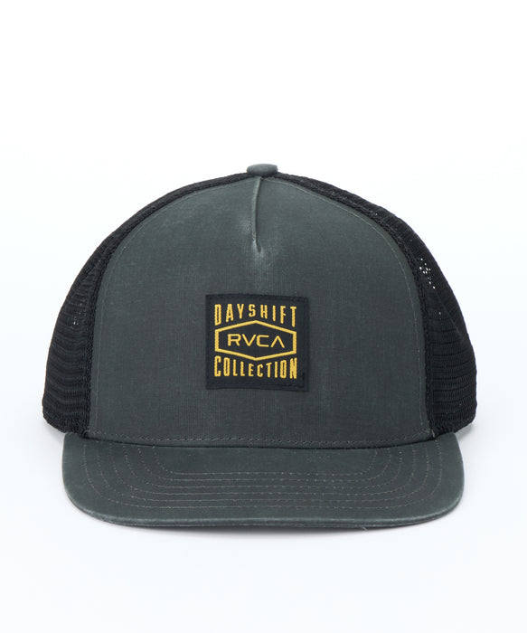 RVCA メンズ DAYSHIFT WAXED CANVAS TRUCKER キャップ 【2026年秋冬モデル】 BLK / F