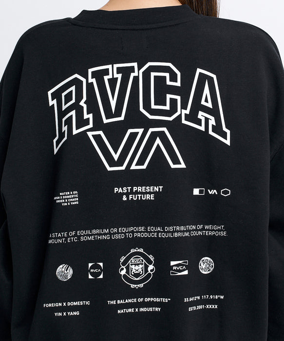 RVCA ウィメンズ ALLARCH CR トレーナー 【2026年秋冬モデル】 BLK / M