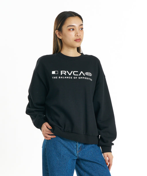 RVCA ウィメンズ ALL INFO CREW トレーナー 【2026年秋冬モデル】 BLK / M