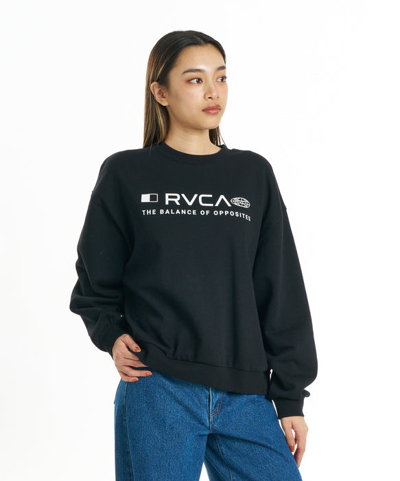 RVCA ウィメンズ ALL INFO CREW トレーナー 【2026年秋冬モデル】 BLK / M
