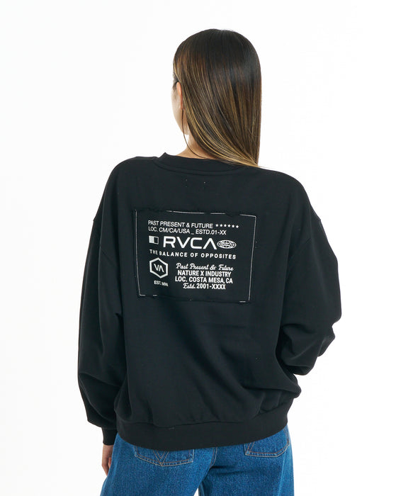 RVCA ウィメンズ ALL INFO CREW トレーナー 【2026年秋冬モデル】 BLK / M