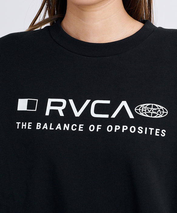 RVCA ウィメンズ ALL INFO CREW トレーナー 【2026年秋冬モデル】 BLK / M
