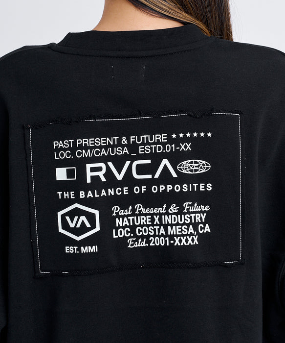 RVCA ウィメンズ ALL INFO CREW トレーナー 【2026年秋冬モデル】 BLK / M