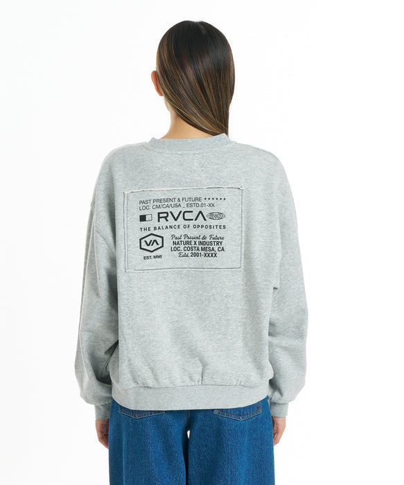 RVCA ウィメンズ ALL INFO CREW トレーナー 【2026年秋冬モデル】 HGR / M