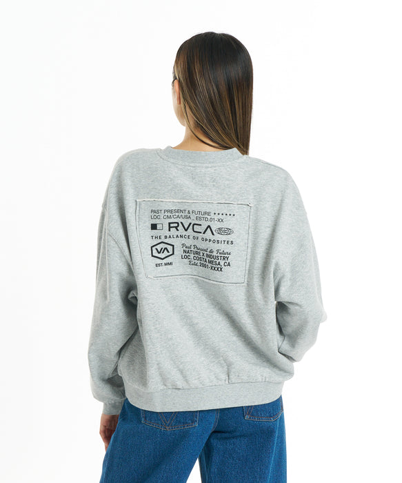 RVCA ウィメンズ ALL INFO CREW トレーナー 【2026年秋冬モデル】 HGR / M