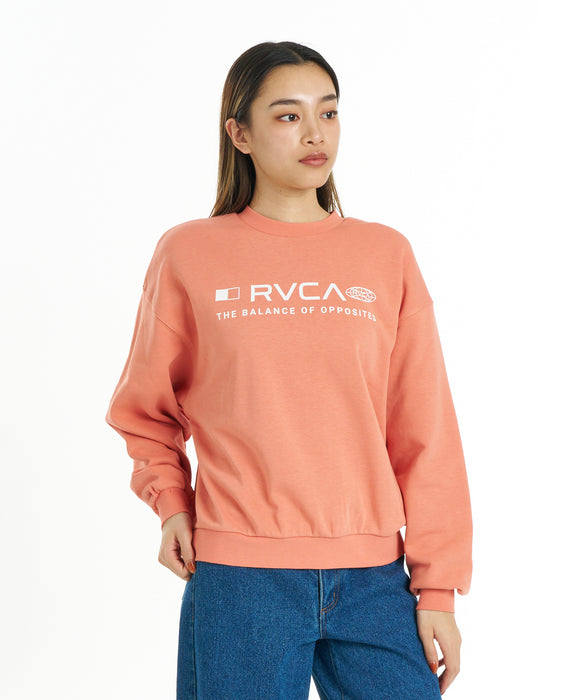 RVCA ウィメンズ ALL INFO CREW トレーナー 【2026年秋冬モデル】 ORG / M