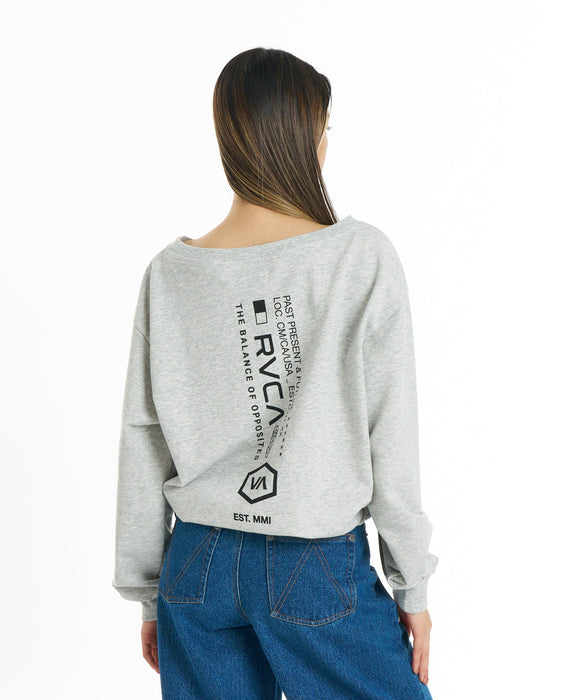 RVCA ウィメンズ RVCA CLOPPED TOPS トレーナー 【2026年秋冬モデル】 HGR / M