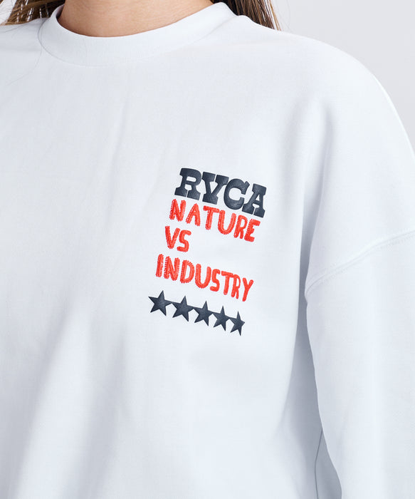 RVCA ウィメンズ CHEER RVCA CR トレーナー 【2026年秋冬モデル】 WHT / M