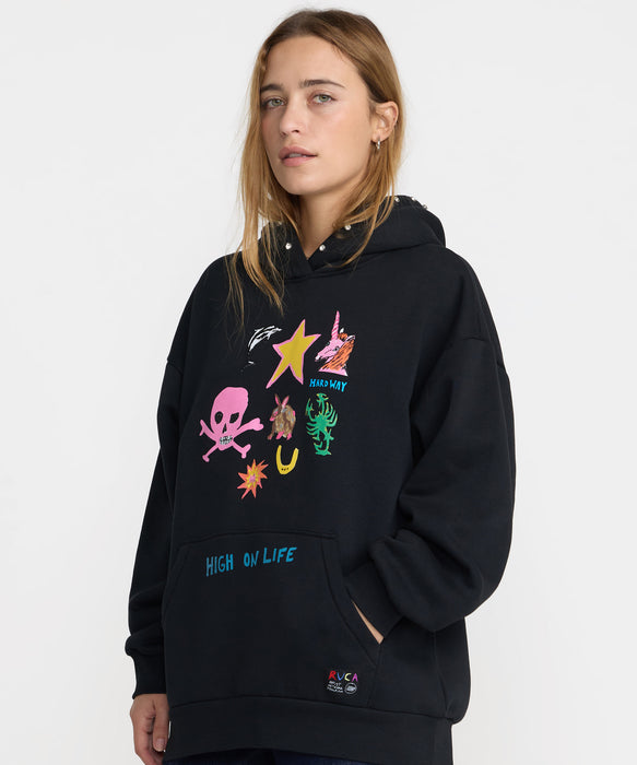 RVCA ウィメンズ DANI MILLER OVERSIZED HOODIE パーカー 【2026年秋冬モデル】 RVB / S