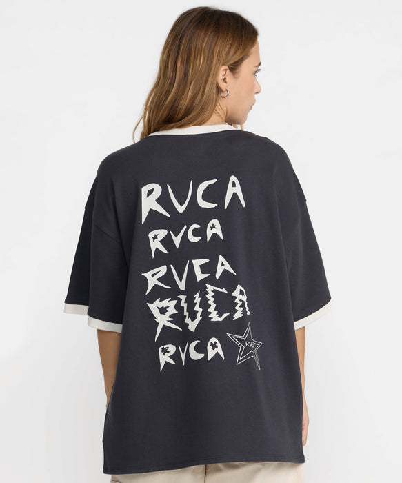 RVCA ウィメンズ DANI MILLER OVERSIZED RINGER TEE Tシャツ 【2026年秋冬モデル】 WAA / M
