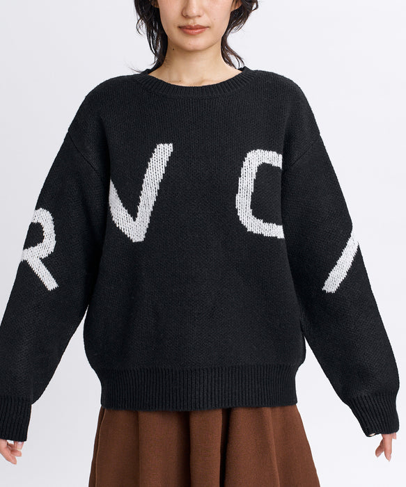RVCA ウィメンズ ARCH RVCA KNIT セーター 【2026年秋冬モデル】 BLK / M