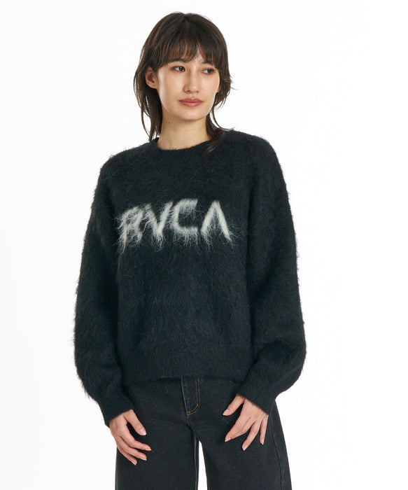 RVCA ウィメンズ BIG RVCA SHAGY KNIT セーター 【2026年秋冬モデル】 BLK / M