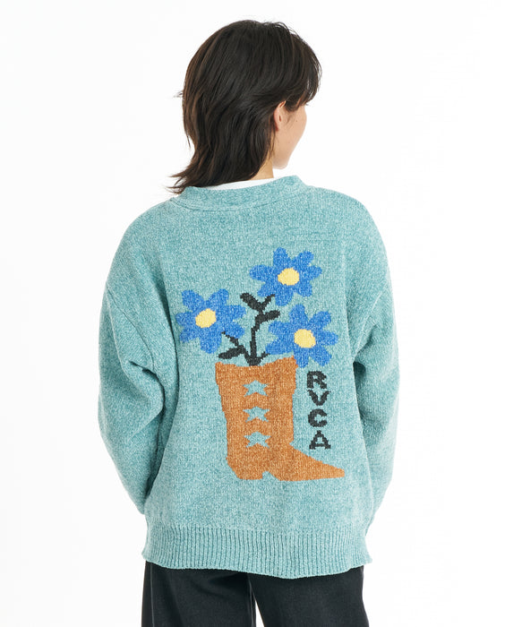 RVCA ウィメンズ JQ CARDIGAN KNIT セーター 【2026年秋冬モデル】 BLH / M