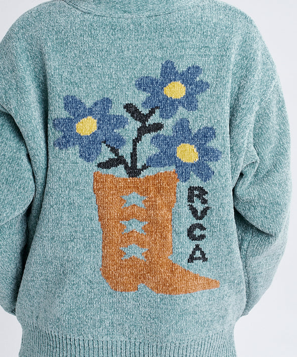 RVCA ウィメンズ JQ CARDIGAN KNIT セーター 【2026年秋冬モデル】 BLH / M