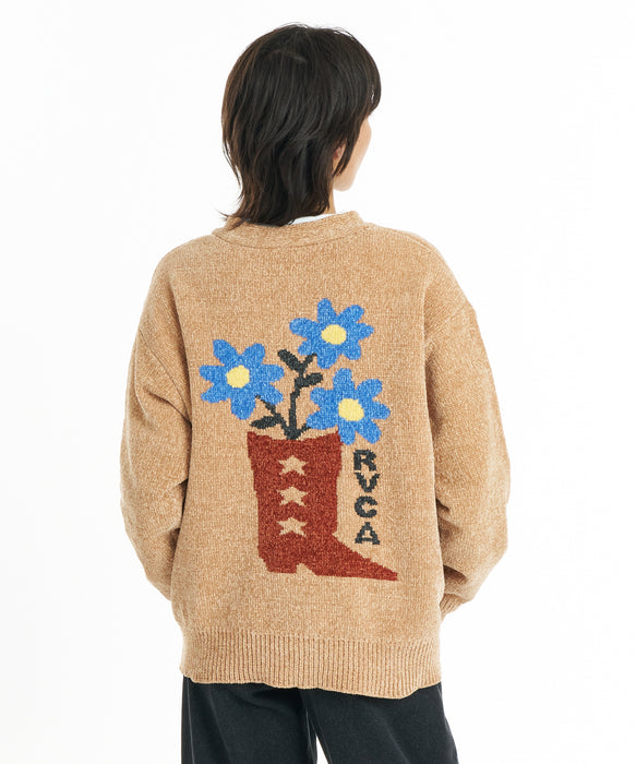 RVCA ウィメンズ JQ CARDIGAN KNIT セーター 【2026年秋冬モデル】 LAT / M