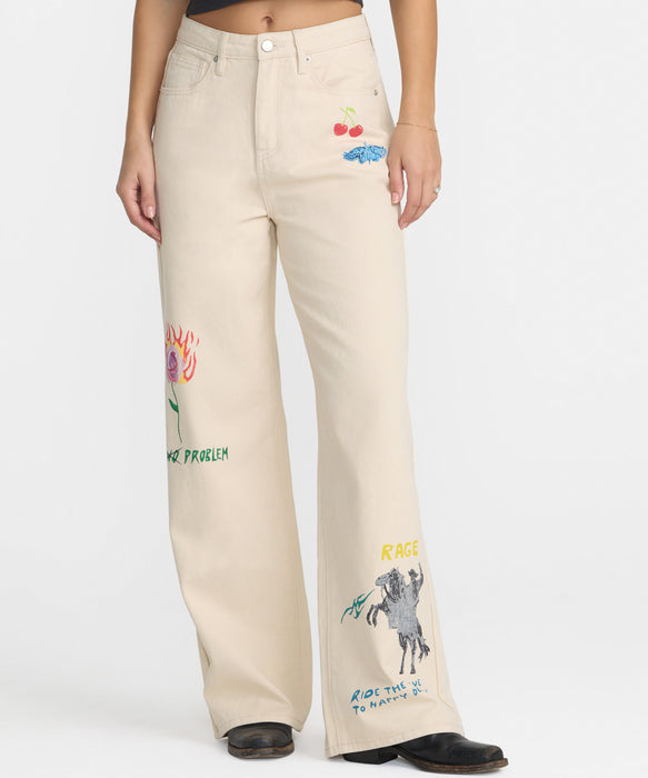 RVCA ウィメンズ DANI MILLER HIGH WAISTED BAGGY デニムパンツ 【2026年秋冬モデル】 NAT / 26