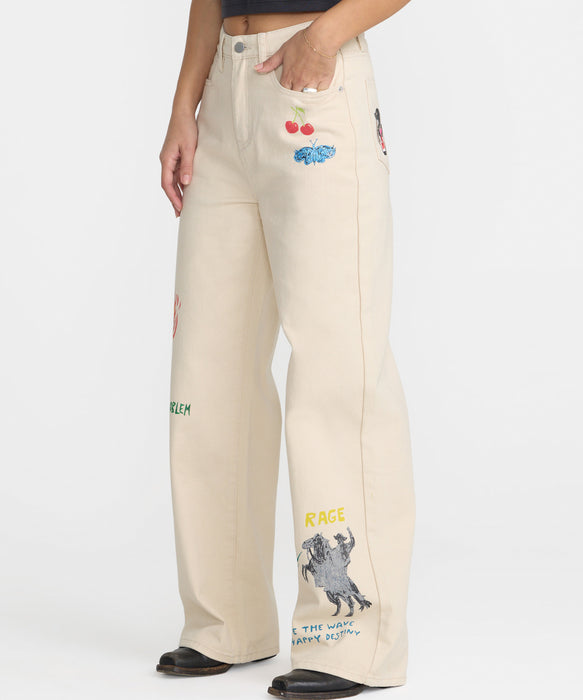 RVCA ウィメンズ DANI MILLER HIGH WAISTED BAGGY デニムパンツ 【2026年秋冬モデル】 NAT / 26