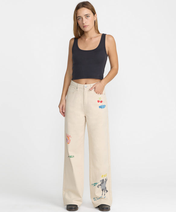 RVCA ウィメンズ DANI MILLER HIGH WAISTED BAGGY デニムパンツ 【2026年秋冬モデル】 NAT / 26
