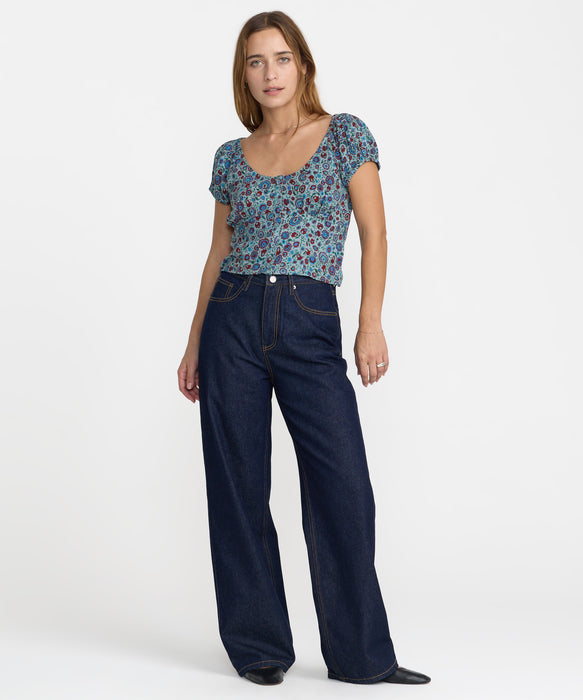 RVCA ウィメンズ COCO HIGH WAISTED BAGGY デニムパンツ 【2026年秋冬モデル】 IGR / 26