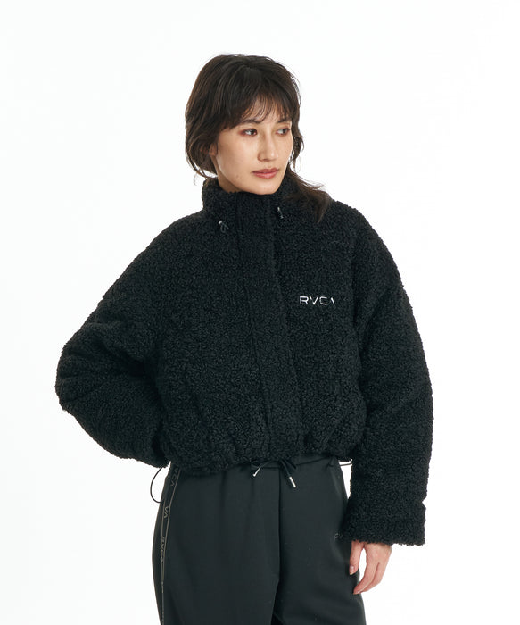 RVCA ウィメンズ FAUX FUR SHORT PUFFER JACKET ジャケット 【2026年秋冬モデル】 BLK / L