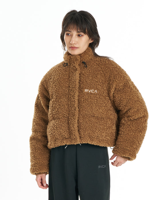 RVCA ウィメンズ FAUX FUR SHORT PUFFER JACKET ジャケット 【2026年秋冬モデル】 MOC / M