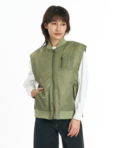RVCA ウィメンズ DAYSHIFT MA-1 BOMBER VEST ベスト 【2026年秋冬モデル】 RGR / M