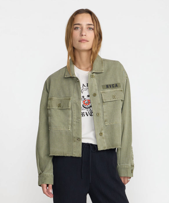 RVCA ウィメンズ RESERVE LS OVERSHIRT 長袖シャツ 【2026年秋冬モデル】 OLV / S