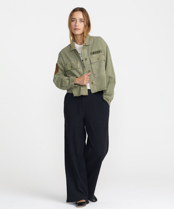 RVCA ウィメンズ RESERVE LS OVERSHIRT 長袖シャツ 【2026年秋冬モデル】 OLV / S