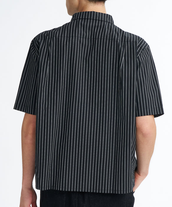 RVCA メンズ STRIPE WIDE SHIRT 半袖シャツ 【2026年夏モデル】 BKS / XL