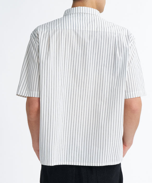 RVCA メンズ STRIPE WIDE SHIRT 半袖シャツ 【2026年夏モデル】 WHS / XL