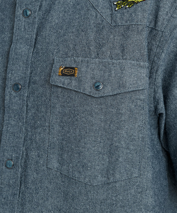 RVCA メンズ ROSA CHAMBRAY 半袖シャツ 【2026年夏モデル】 IND / XL