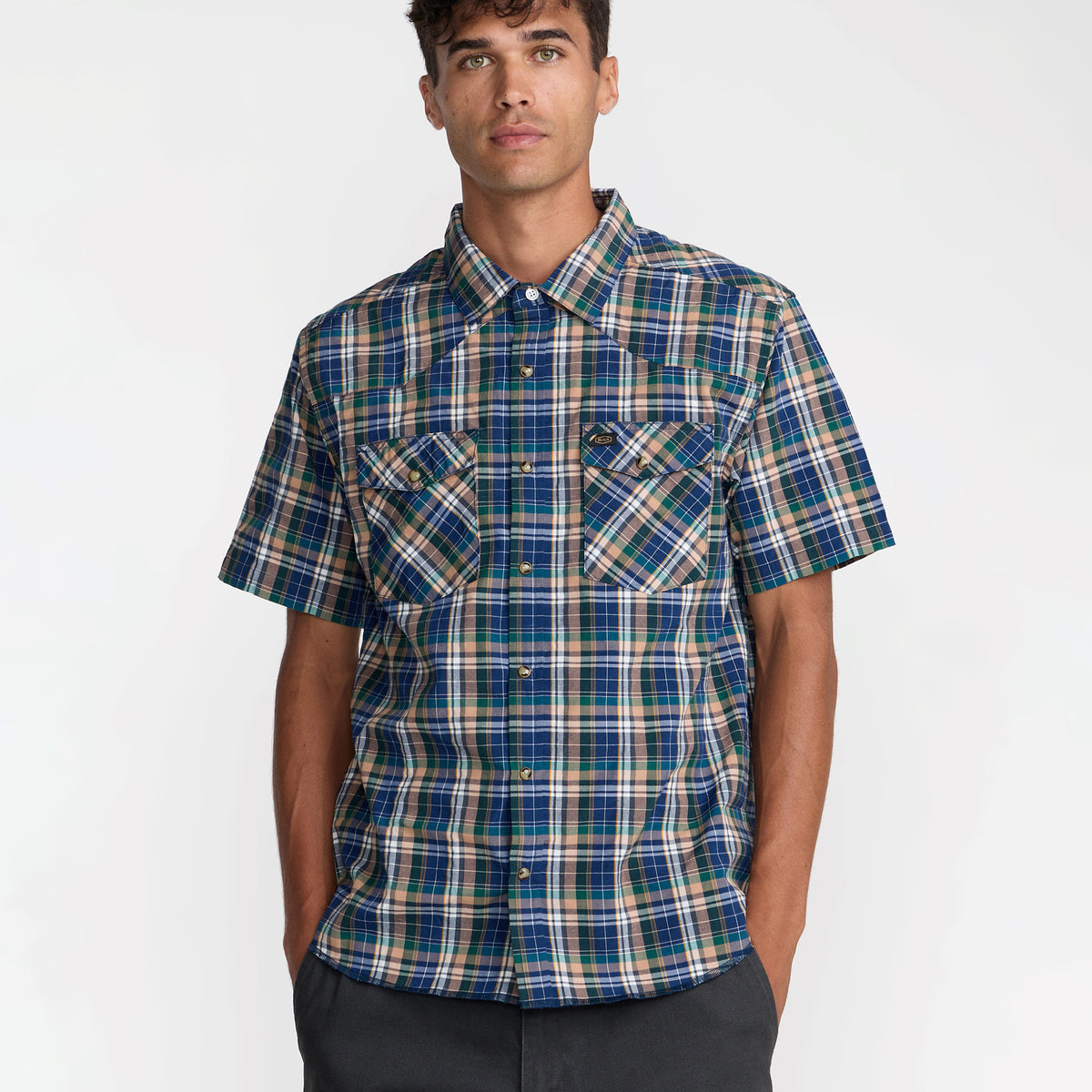 RVCA メンズ DAYSHIFT TRUNKIN PLAID SS 半袖シャツ 【2026年夏モデル】