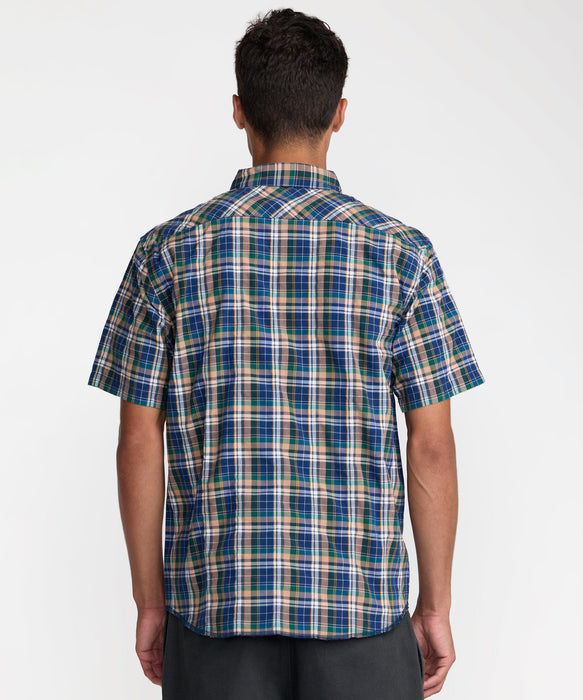 RVCA メンズ DAYSHIFT TRUNKIN PLAID SS 半袖シャツ 【2026年夏モデル】 DDN / XL
