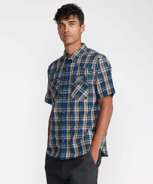 RVCA メンズ DAYSHIFT TRUNKIN PLAID SS 半袖シャツ 【2026年夏モデル】 DDN / XL