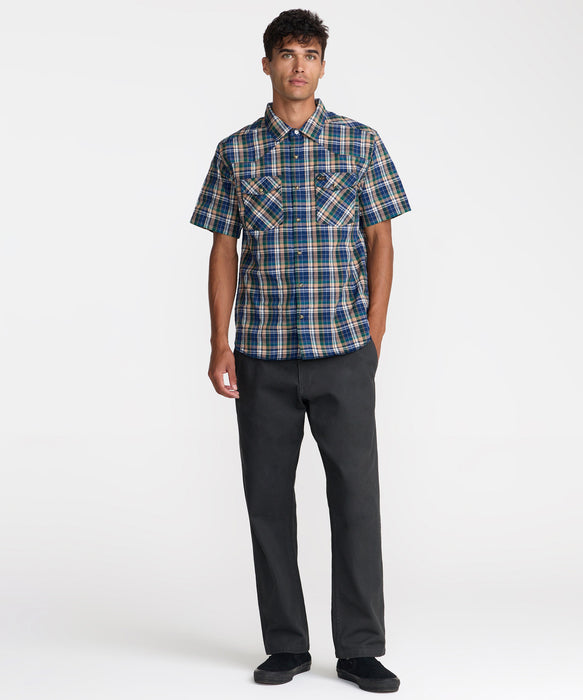 RVCA メンズ DAYSHIFT TRUNKIN PLAID SS 半袖シャツ 【2026年夏モデル】 DDN / XL